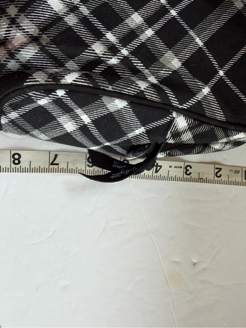 Vera Bradley Black and White Plaid Cosmetic Case
